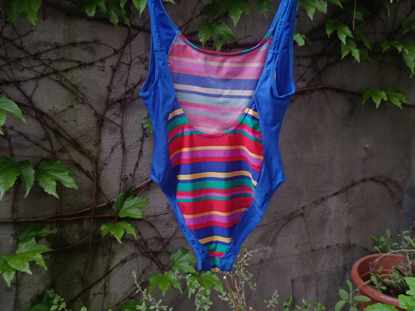 Vintage Striped High-Leg Swimsuit | 80s Retro One-Piece | Bold Summer Style