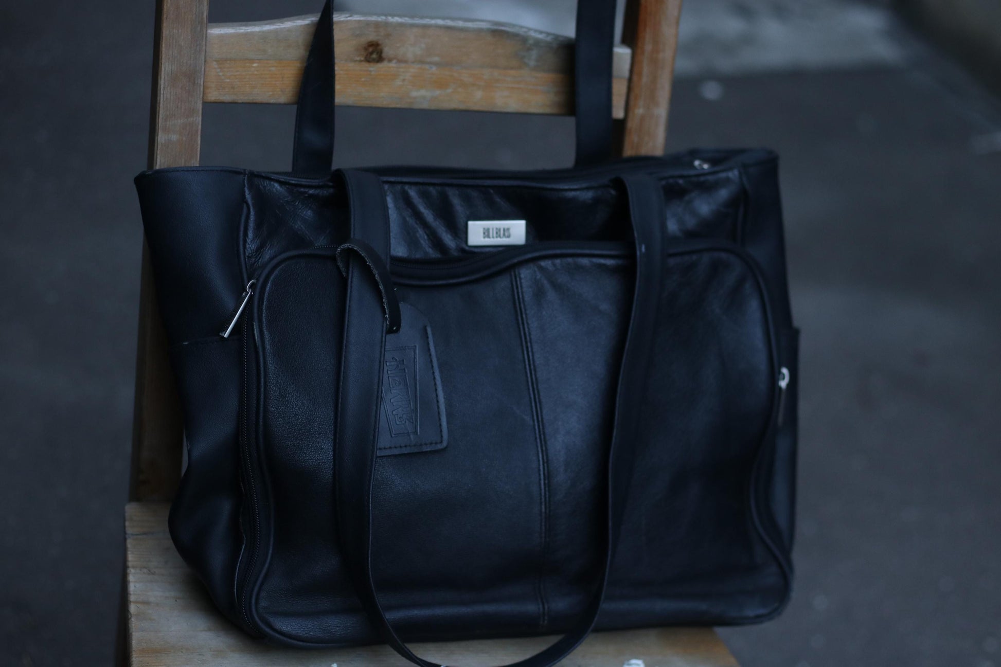 Vintage Bill Blass Leather Tote: 90s Minimalist Handbag