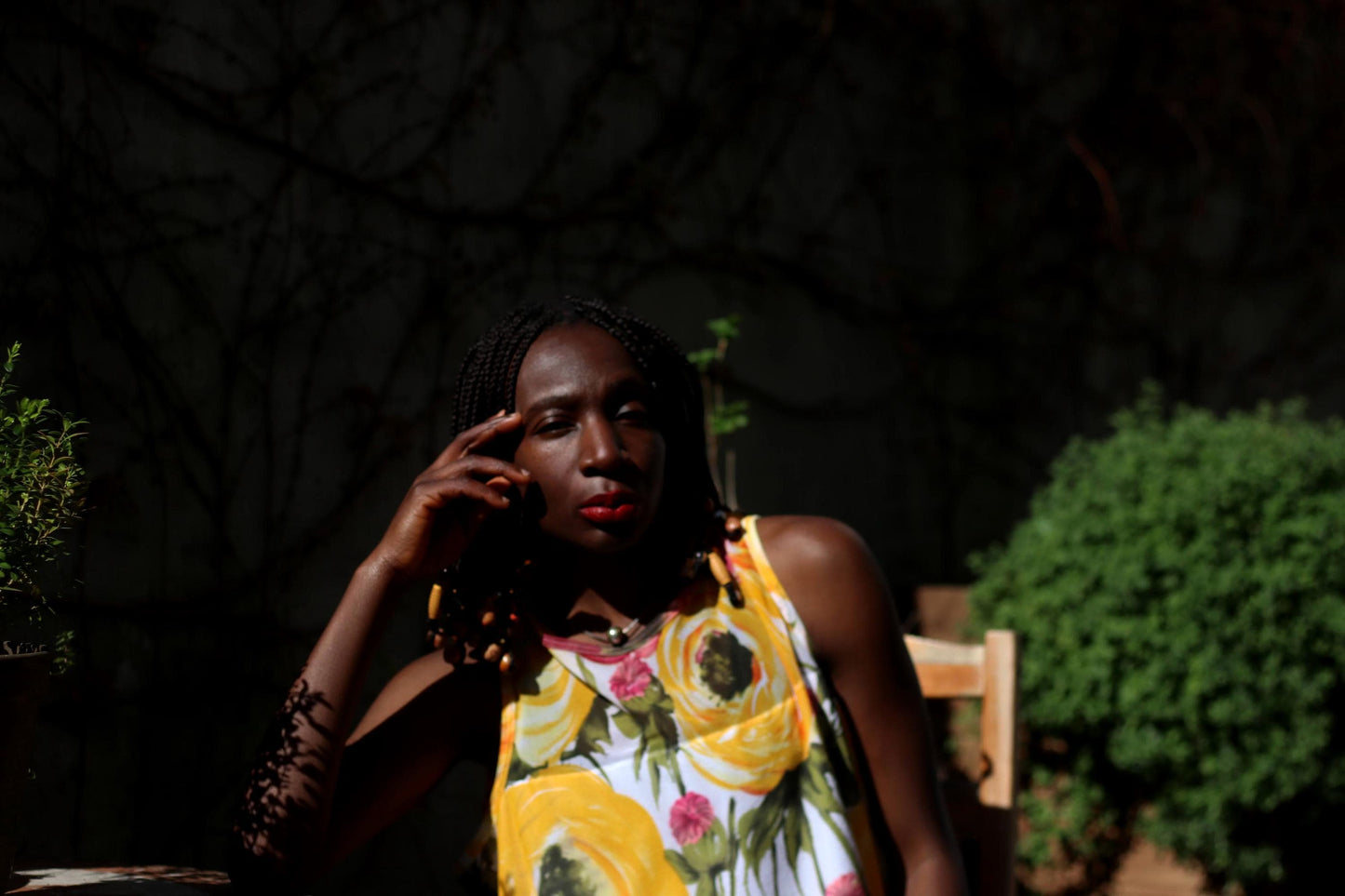 Vintage Floral Nylon Blouse | 90s Sleeveless Top