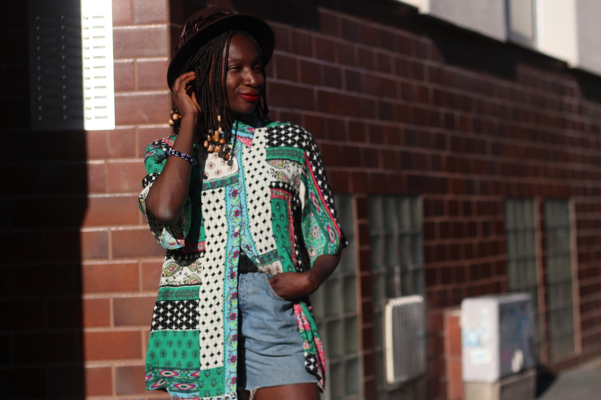 Vintage 90s Handmade Patchwork Shirt| Boho Festival Button Up| Retro Mixed Print Short Sleeve Loose Fit, One-of-a Kind
