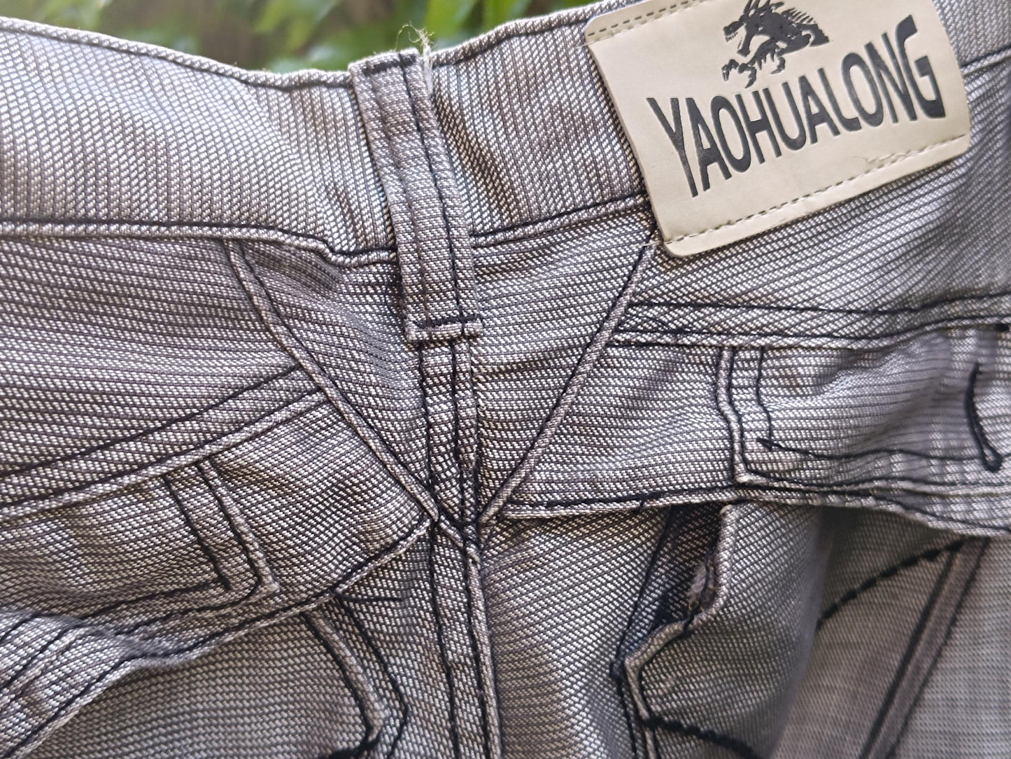 Vintage Y2K Silver Moto Jeans | Metallic Biker Denim Pants | 2000s Grunge Streetwear