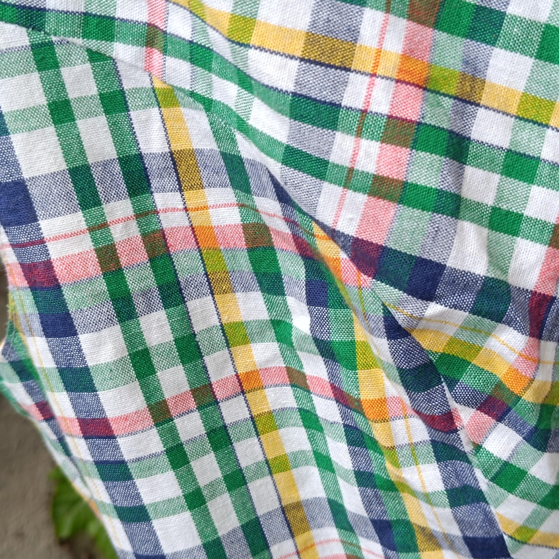 90s Vintage Plaid Cotton Dress: Sleeveless Midi Summer Dress