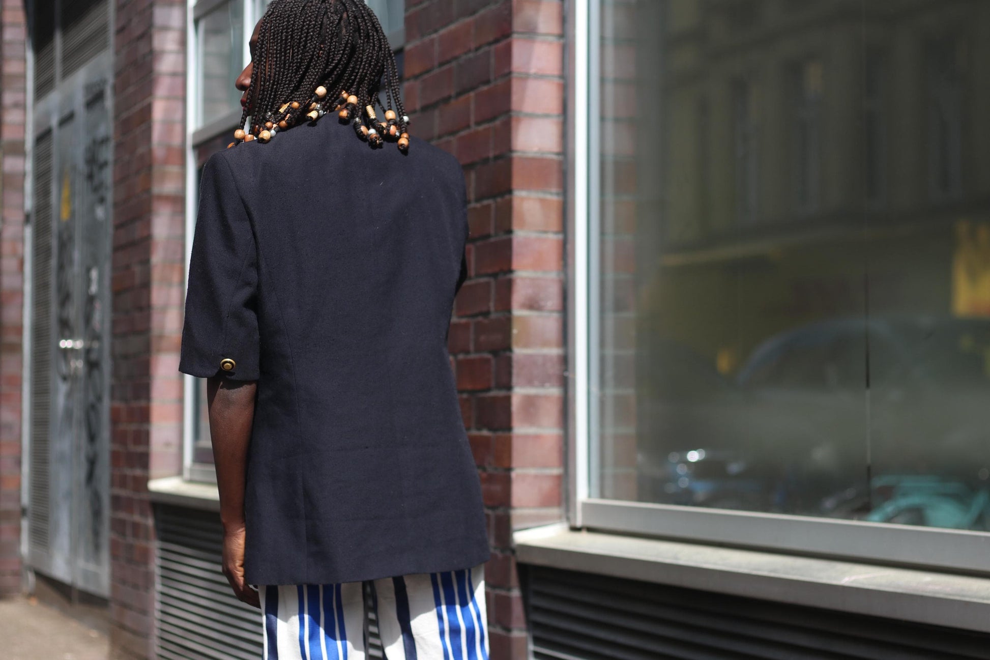 Pier Angelini Black Blazer with Gold Colored Buttons