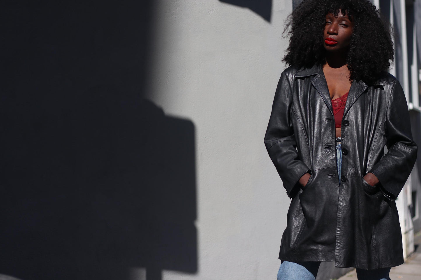 Vintage 90s Black Nappa Leather Jacket| Minimalist Oversized Blazer Coat |Soft Supple Real Leather – Size M/L