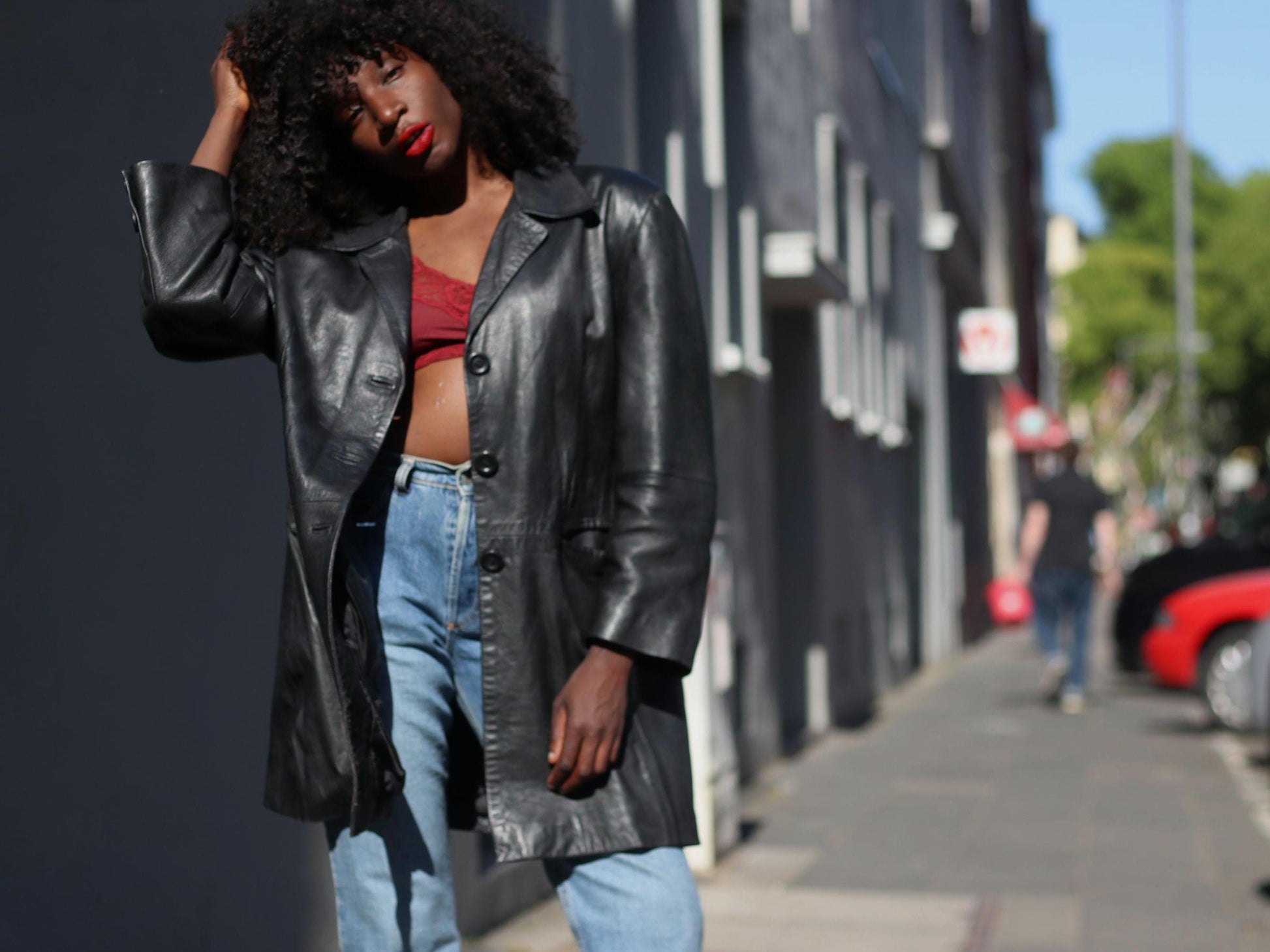 Vintage 90s Black Nappa Leather Jacket| Minimalist Oversized Blazer Coat |Soft Supple Real Leather – Size M/L