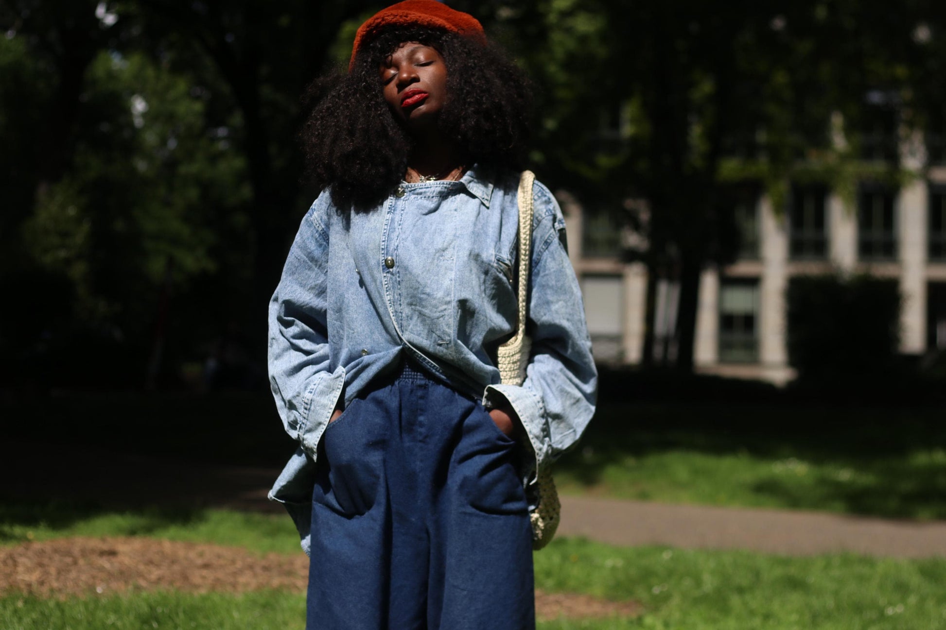 Vintage 80s Denim Shirt Jacket | Oversized Button-Up | Unisex Medium Wash | Retro Utility Layering Piece