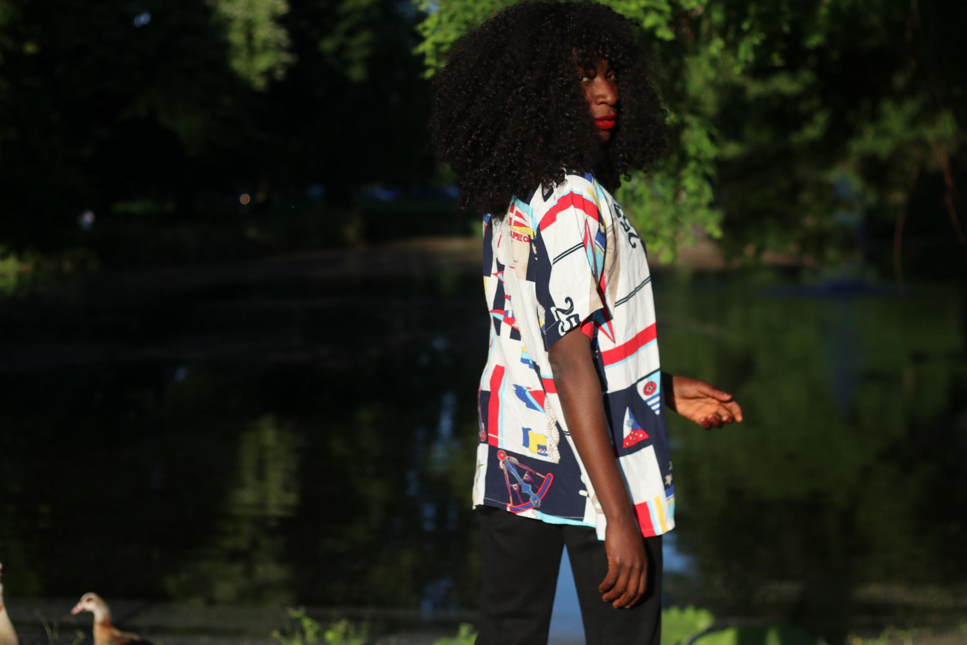 Vintage Nautical Shirt 90s Sailing Print Short Sleeve Button Up Cape Cod Map M/L
