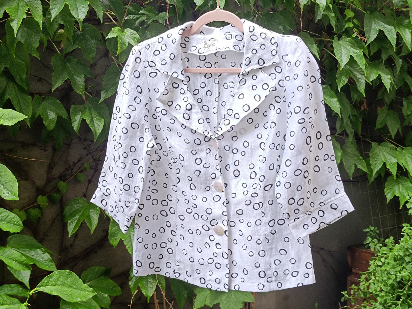 Vintage Lena Lahti Blouse: Finnish Mod Circle Print, 70s Retro