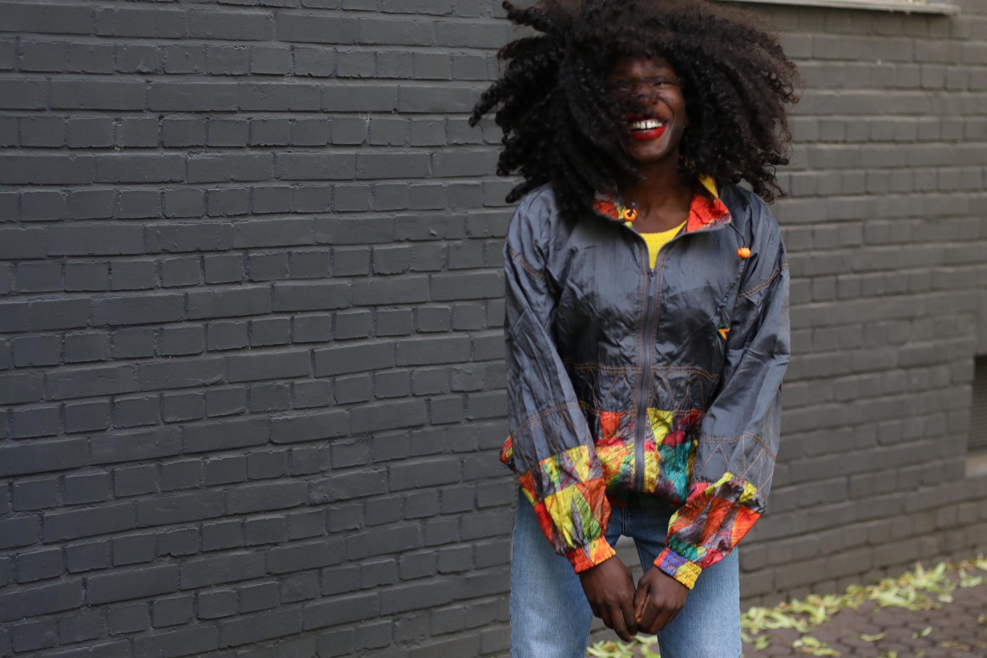 Vintage 90s Windbreaker Jacket Color Block Nylon Zip Up | Unisex Streetwear Retro Festival Coat | Bold Graphic Lightweight Outerwear