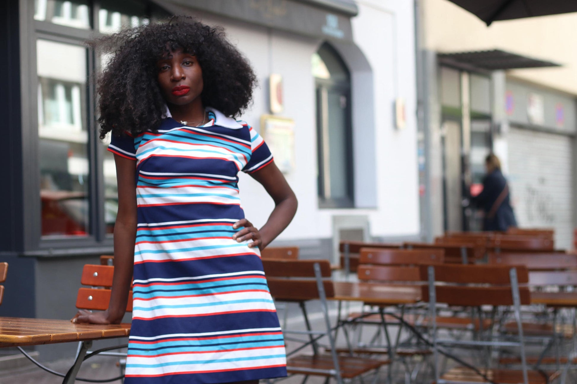 70s Handmade Striped Mini Dress: Vintage Statement Collar Fashion and Fables 70s Handmade Striped Mini Dress: Vintage Statement Collar Fashion and Fables