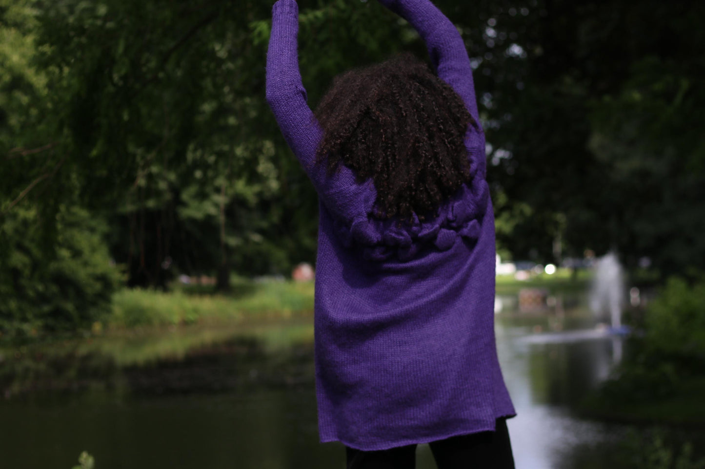 Y2K Floral Mohair Cardigan: Tie Front Knit Sweater (S–M)