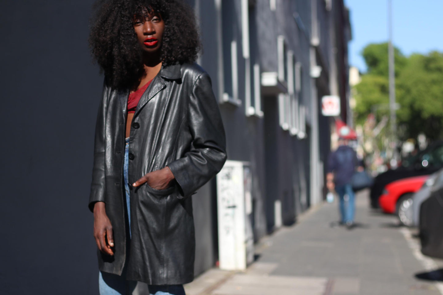 Vintage 90s Black Nappa Leather Jacket| Minimalist Oversized Blazer Coat |Soft Supple Real Leather – Size M/L