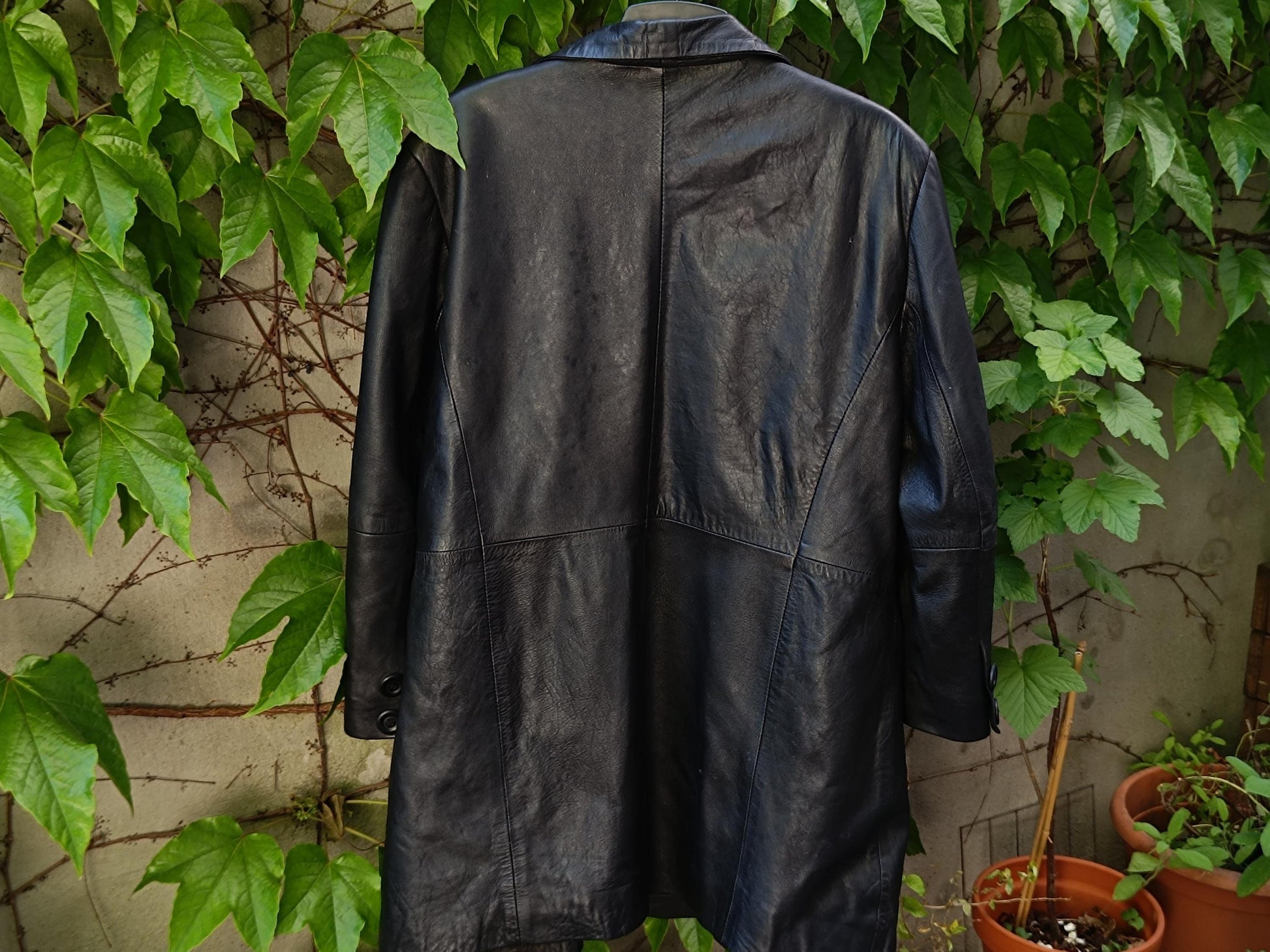 Vintage 90s Black Nappa Leather Jacket| Minimalist Oversized Blazer Coat |Soft Supple Real Leather – Size M/L