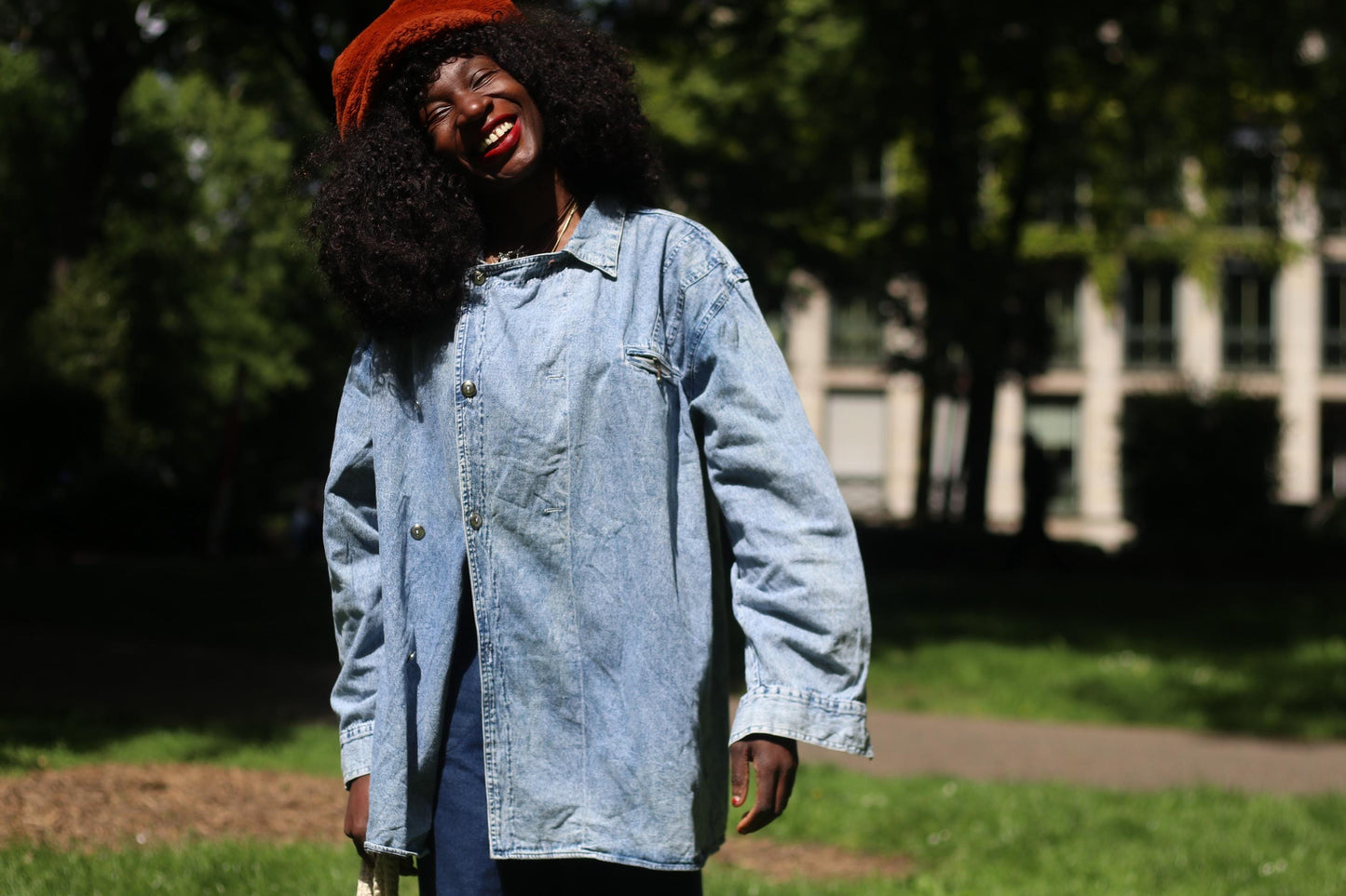 Vintage 80s Denim Shirt Jacket | Oversized Button-Up | Unisex Medium Wash | Retro Utility Layering Piece