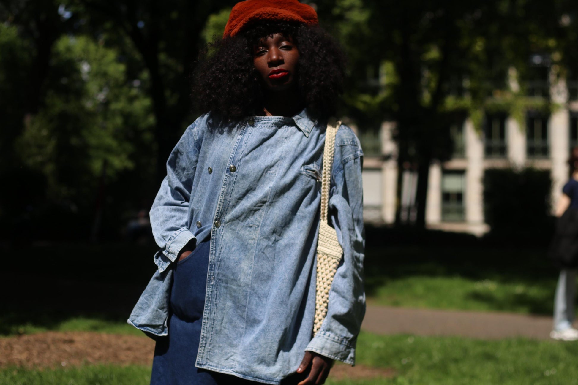Vintage 80s Denim Shirt Jacket | Oversized Button-Up | Unisex Medium Wash | Retro Utility Layering Piece
