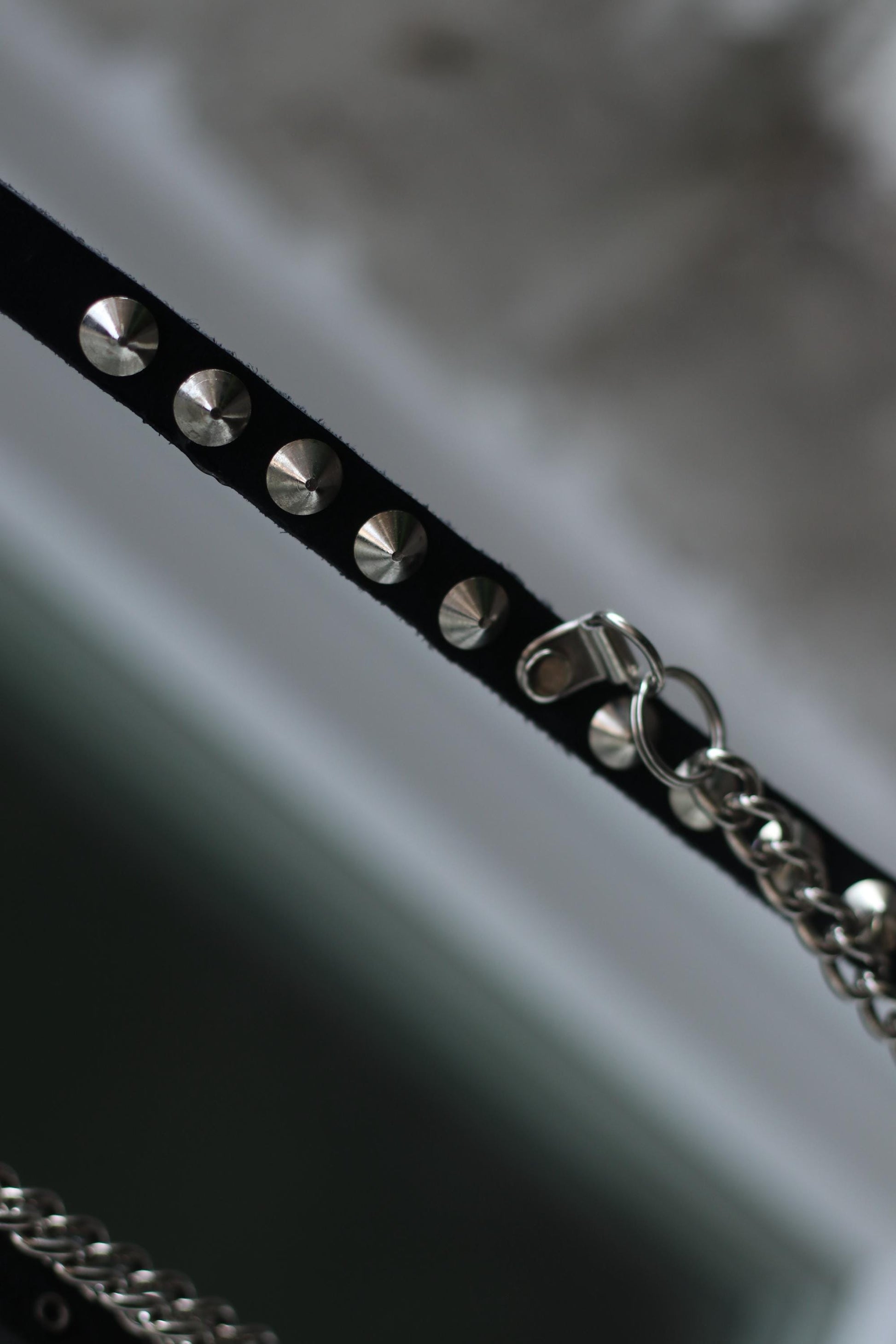 Vintage Studded Leather Chain Belt: 80s Punk Goth Rocker Waist Belt Tiered Accessory