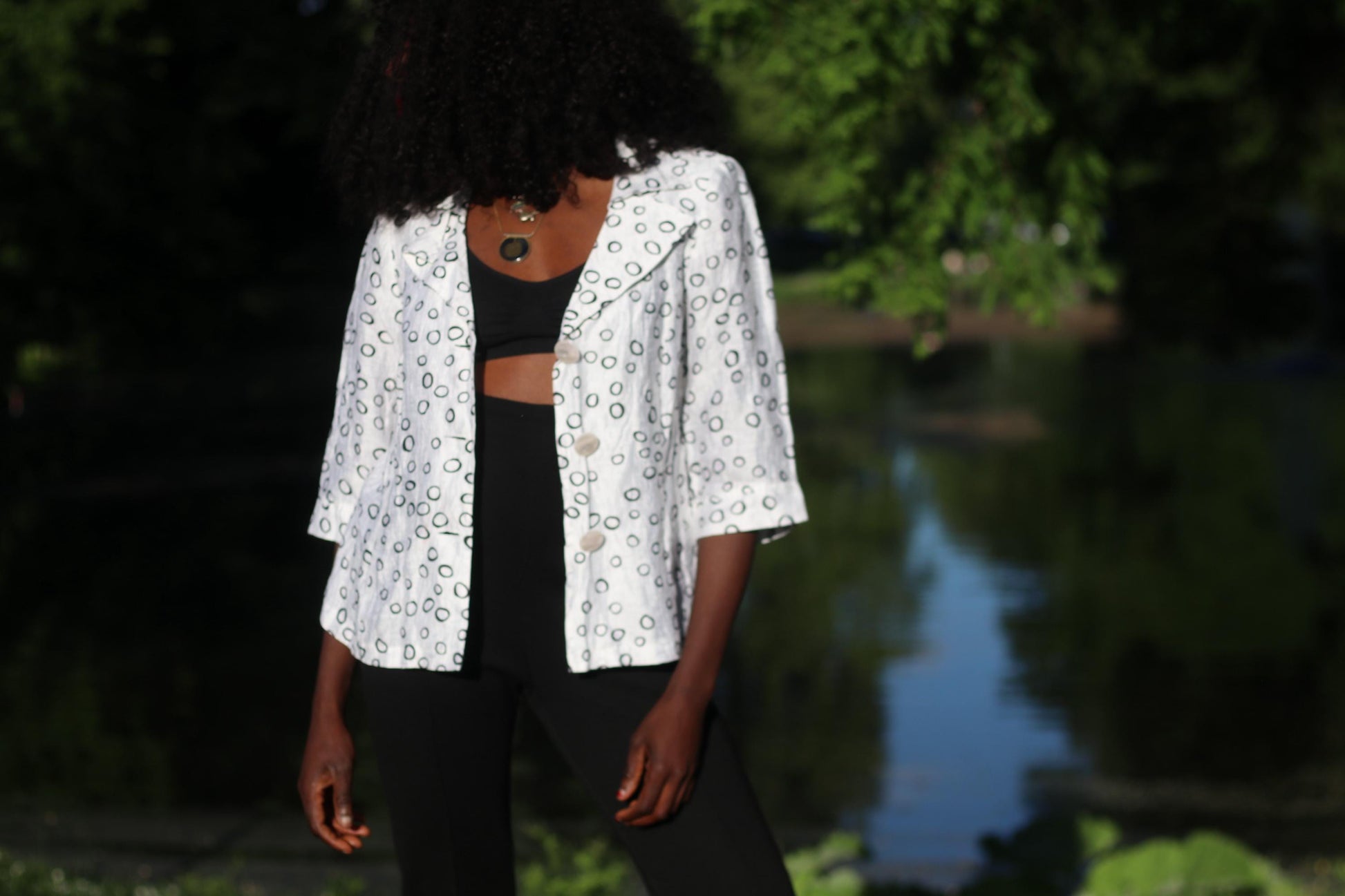 Vintage Lena Lahti Blouse: Finnish Mod Circle Print, 70s Retro