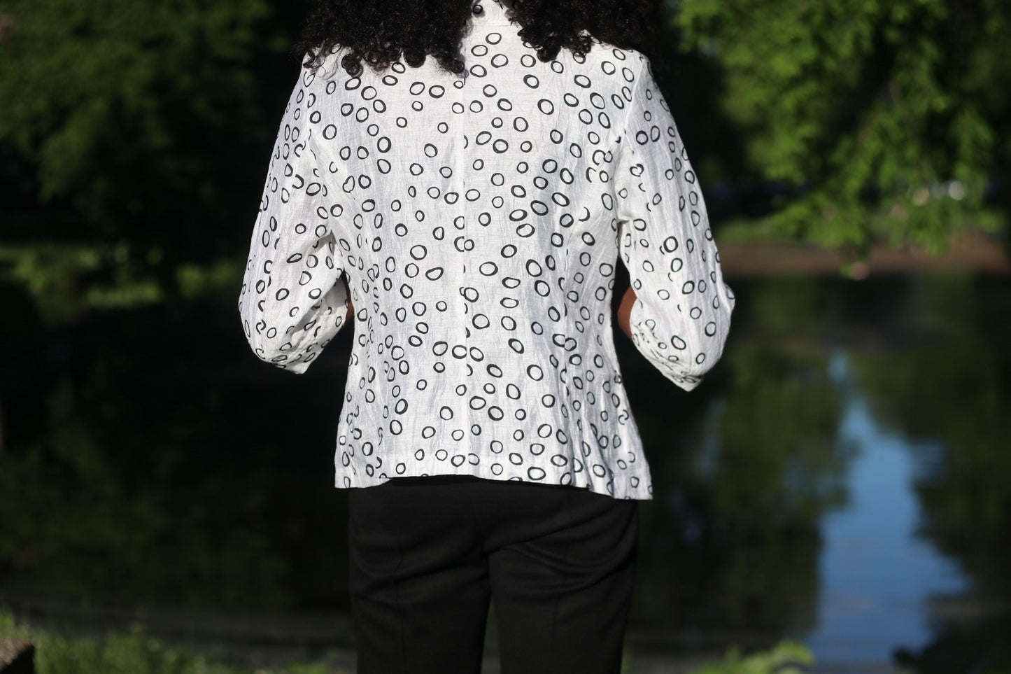 Vintage Lena Lahti Blouse: Finnish Mod Circle Print, 70s Retro