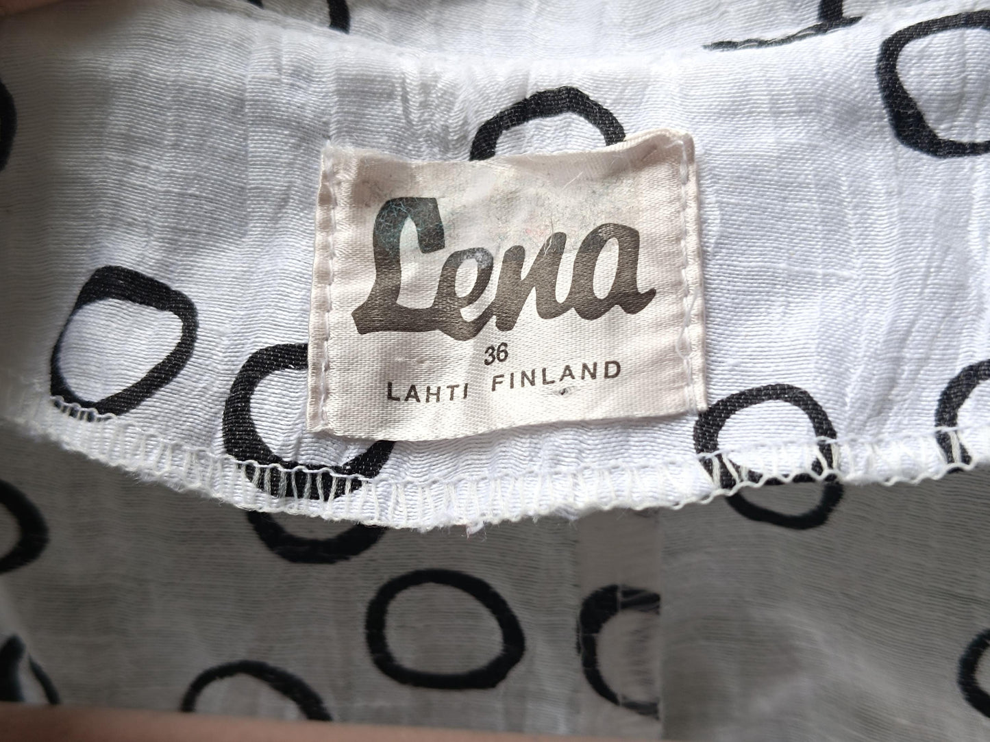 Vintage Lena Lahti Blouse: Finnish Mod Circle Print, 70s Retro