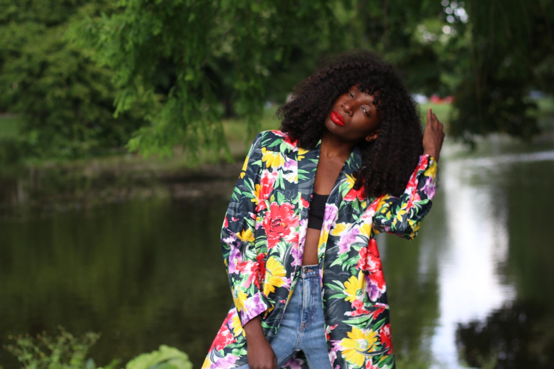 Vintage 90s Floral Blazer| Oversized Tropical Jacket| Vibrant Resort Wear, Dark Academia Aesthetic