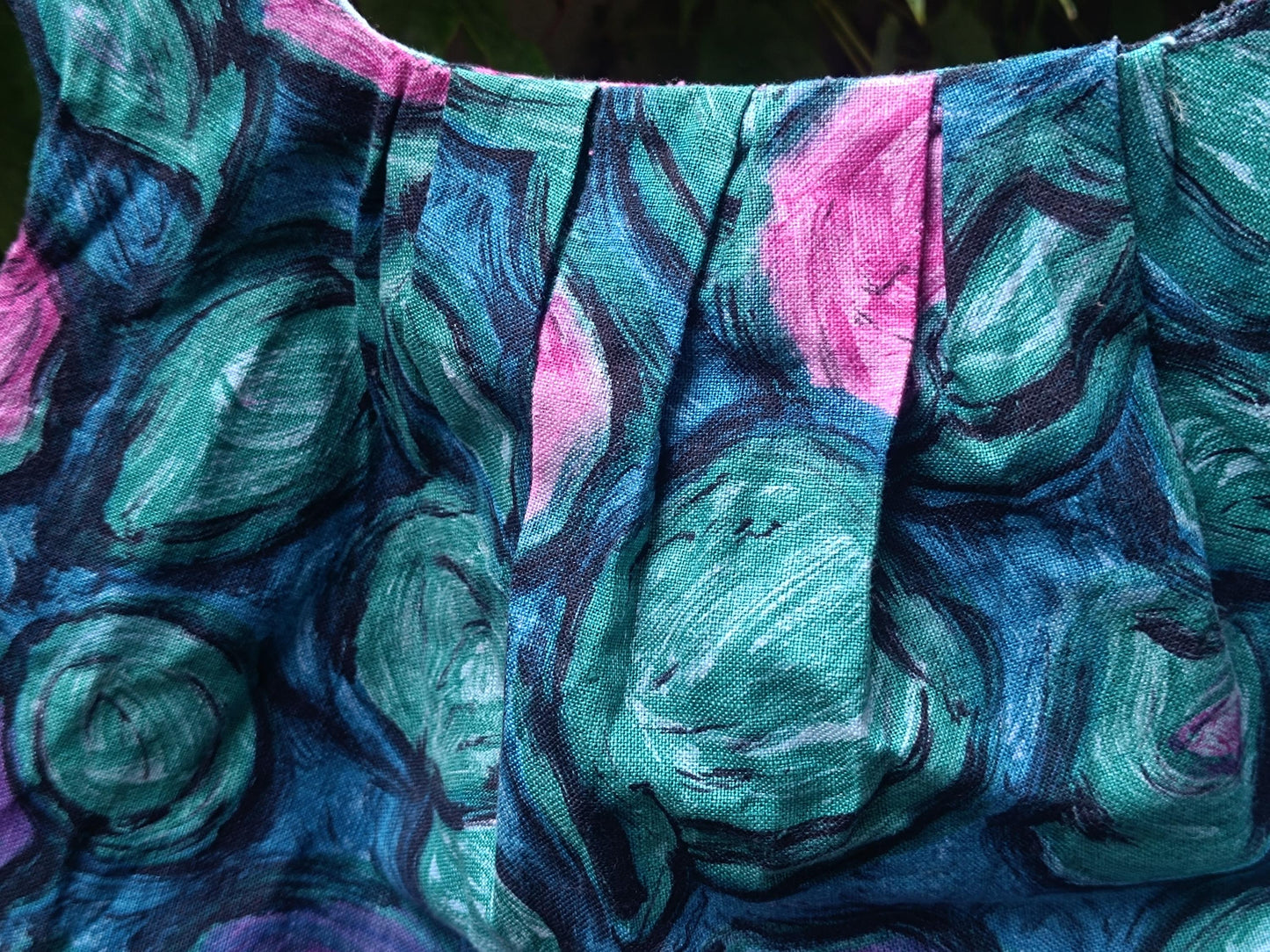 80s Floral Cropped Top: Handmade Vintage Sleeveless Blouse