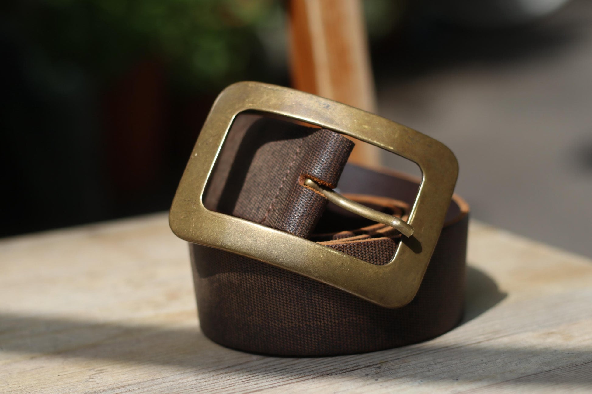 Vintage Brown Leather Belt| 90s C&A Split Cow leather Belt | Women's Minimalist Belt