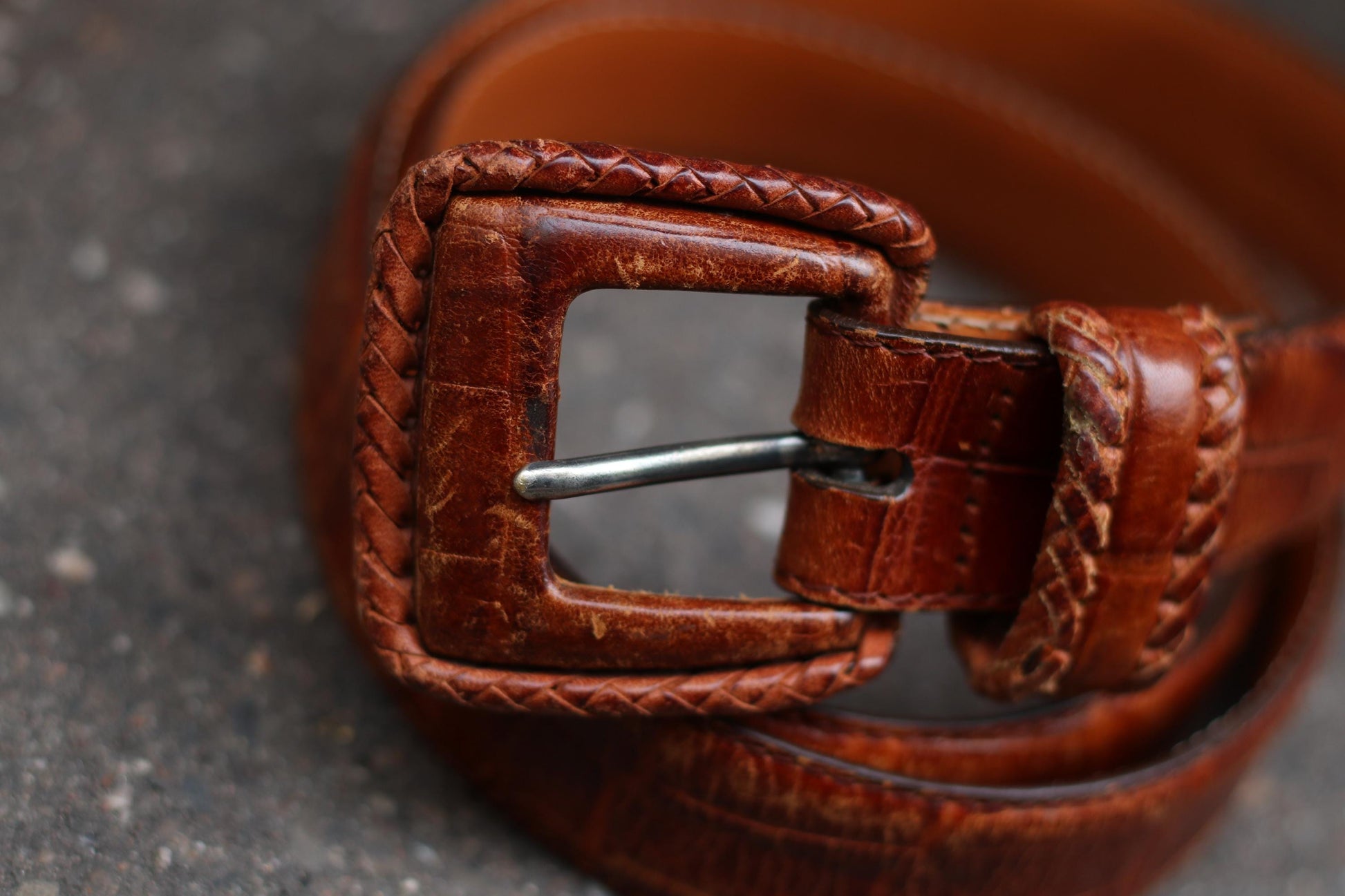 90s Brown Belt | Women's Vintage boho chic belt with Statement Buckle|