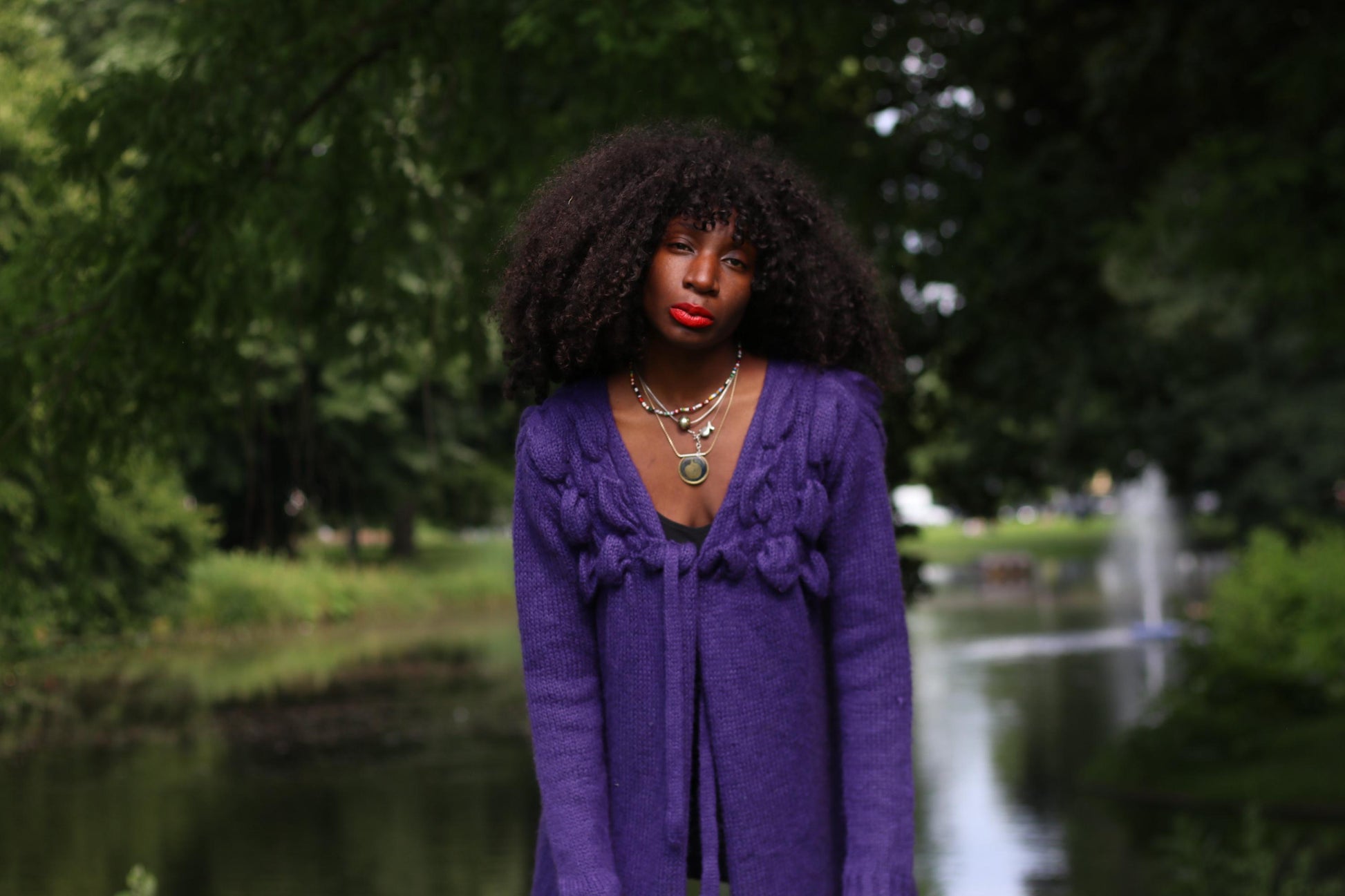 Y2K Floral Mohair Cardigan: Tie Front Knit Sweater (S–M)