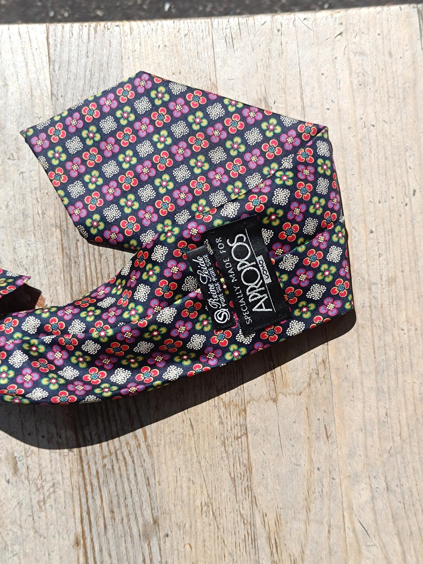 Vintage Silk Floral Tie for Men | Colorful Designer Necktie | Pure Silk Patterned Retro Accessory | Gift for Him | Statement Tie
