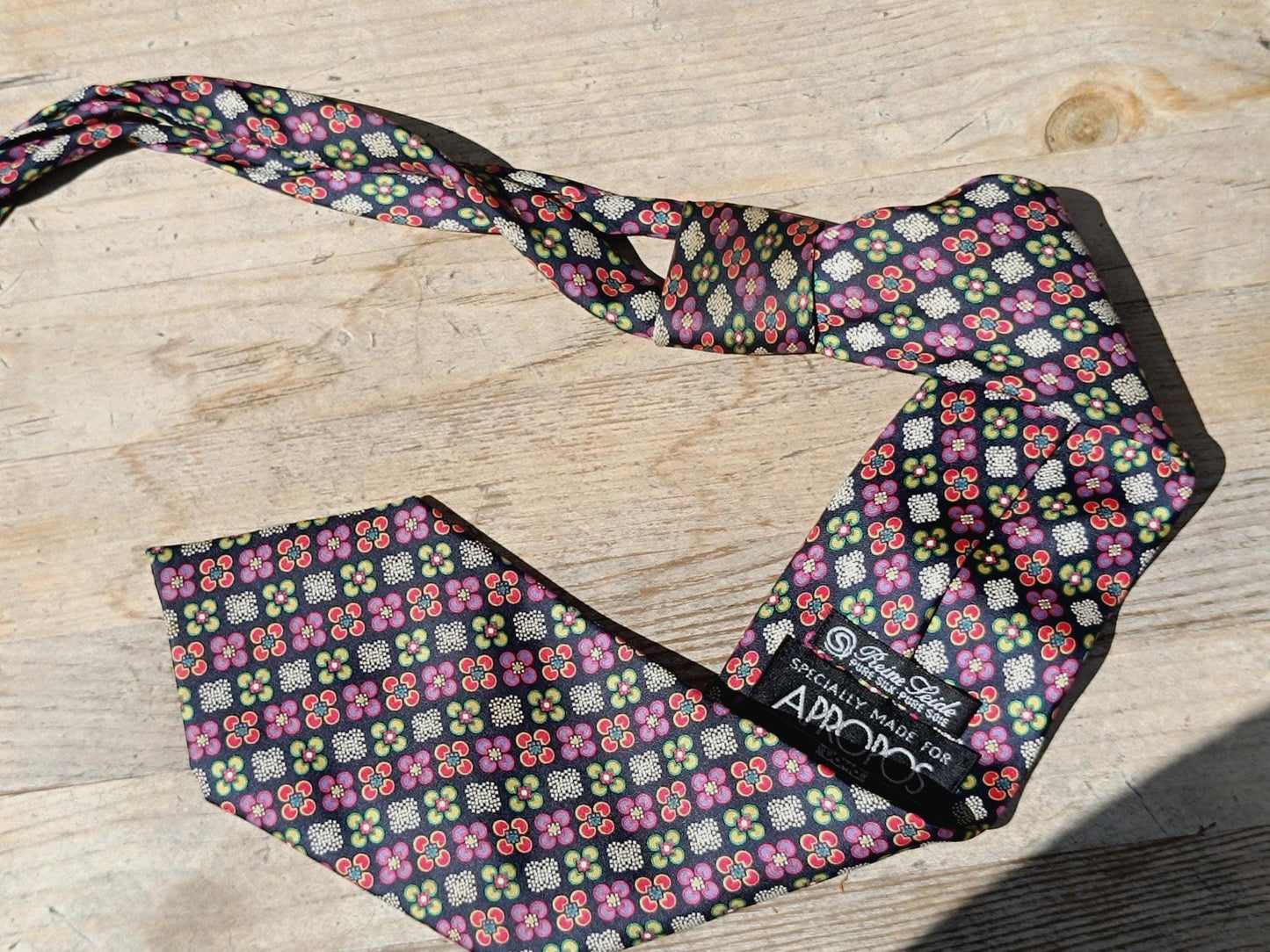 Vintage Silk Floral Tie for Men | Colorful Designer Necktie | Pure Silk Patterned Retro Accessory | Gift for Him | Statement Tie