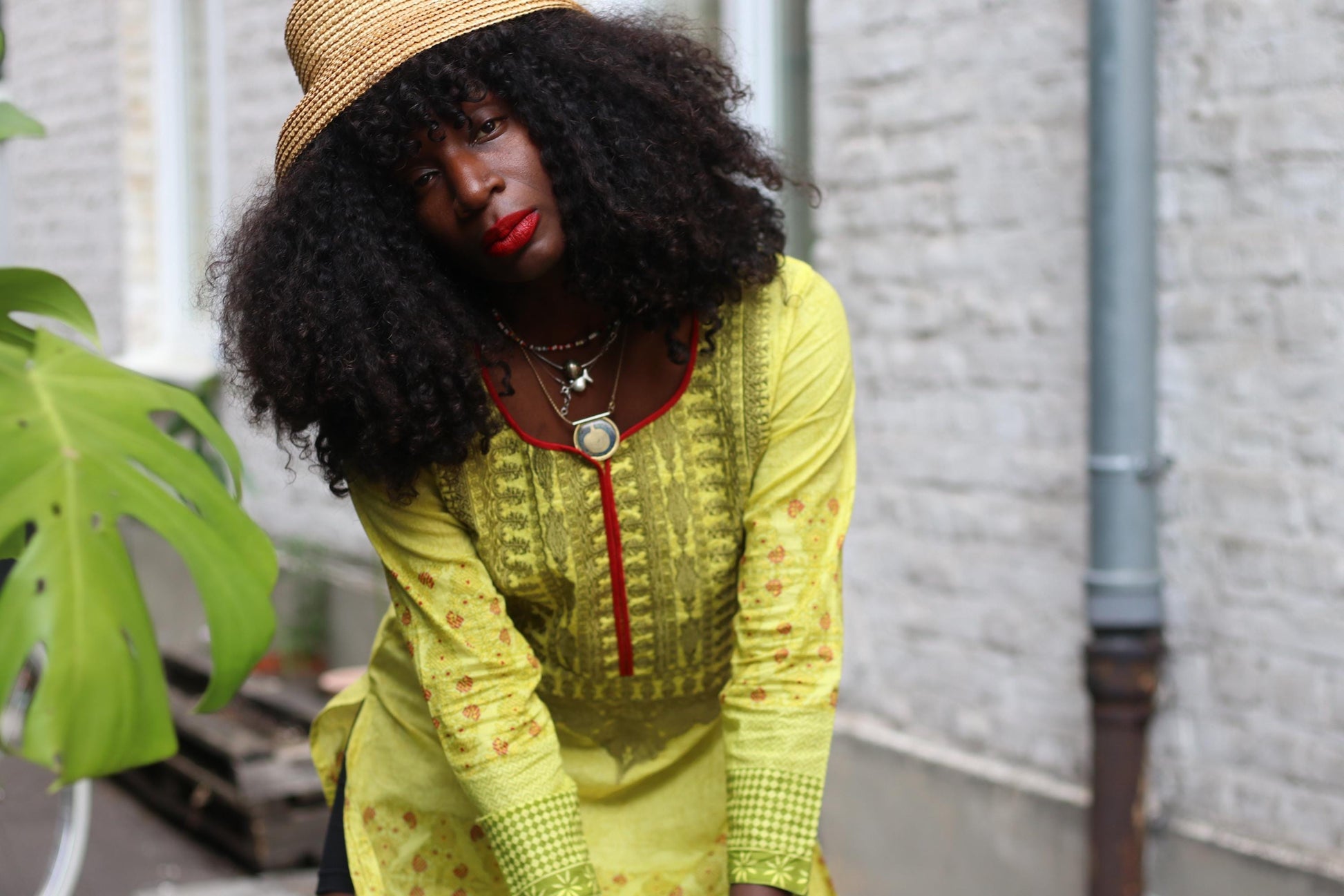 Vintage Yellow Embroidered Tunic Dress – Handmade Boho Long Sleeve Mini – Artisan Folk Festival Style – Lightweight Kaftan