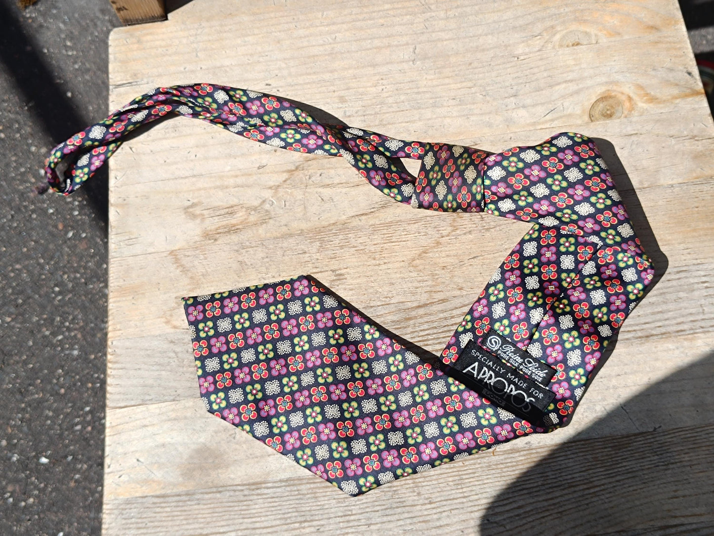 Vintage Silk Floral Tie for Men | Colorful Designer Necktie | Pure Silk Patterned Retro Accessory | Gift for Him | Statement Tie