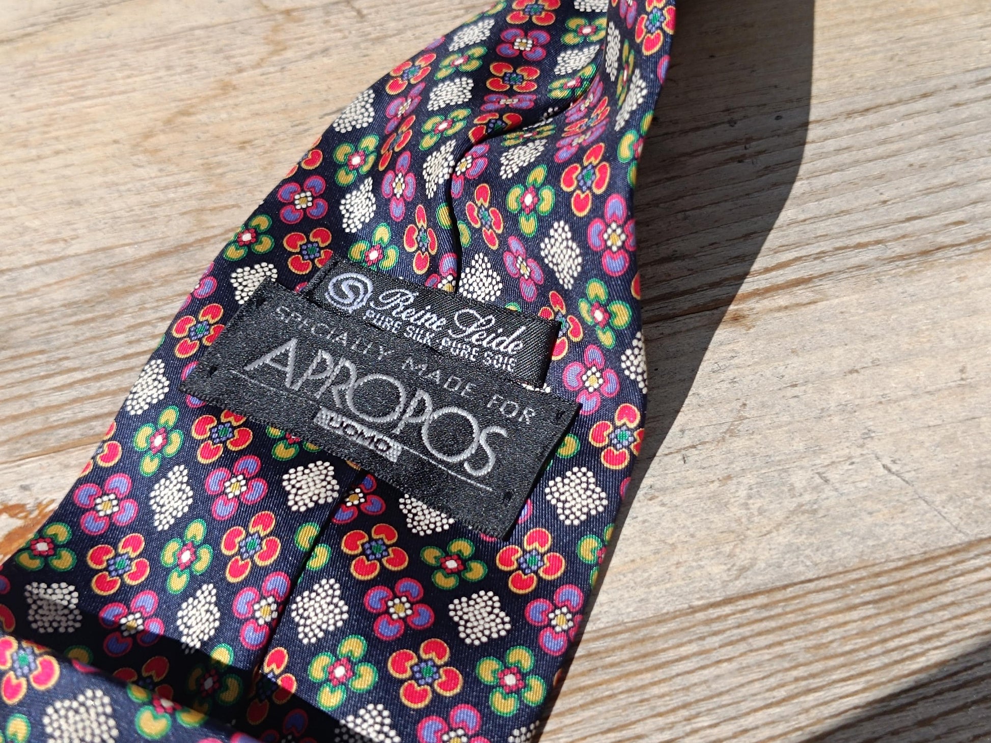 Vintage Silk Floral Tie for Men | Colorful Designer Necktie | Pure Silk Patterned Retro Accessory | Gift for Him | Statement Tie