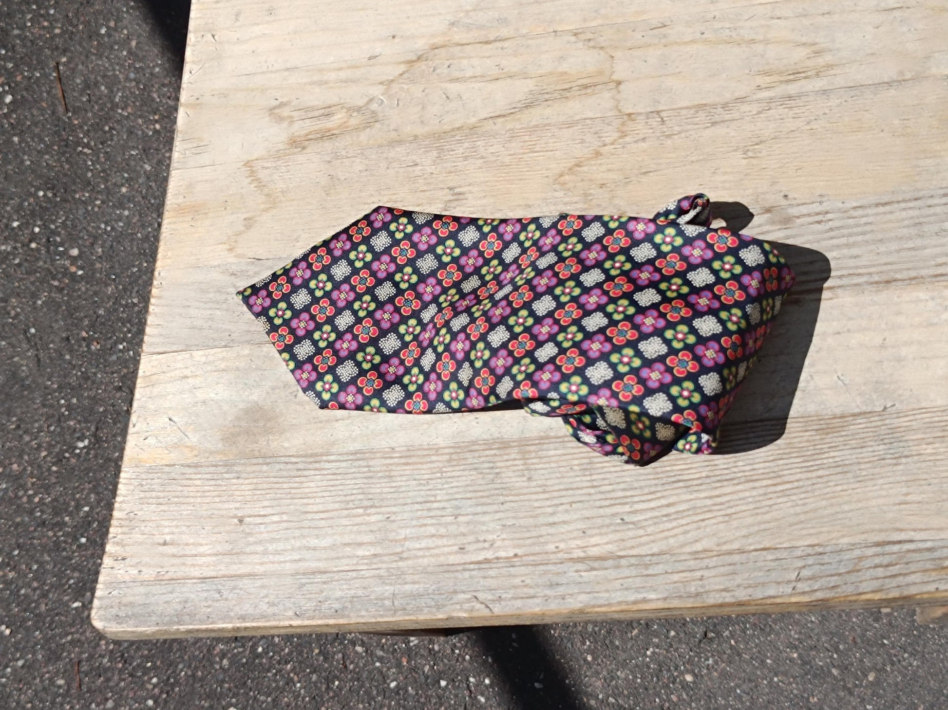 Vintage Silk Floral Tie for Men | Colorful Designer Necktie | Pure Silk Patterned Retro Accessory | Gift for Him | Statement Tie