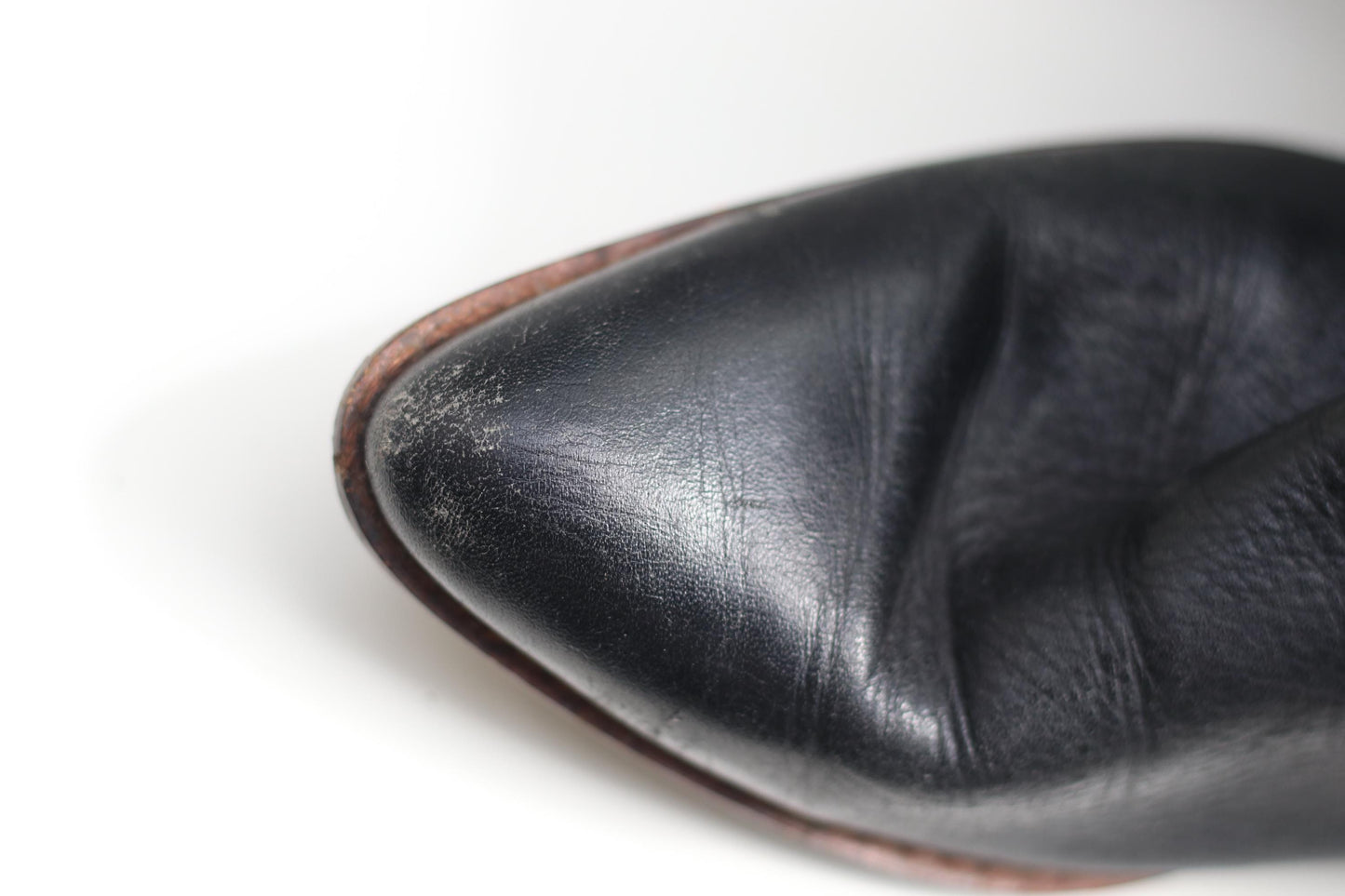 Vintage Black Leather Riding Boots: 70s Italian-Made Lace-Up EU 36