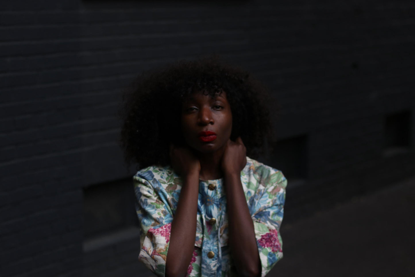 Vintage Floral Cotton-Linen Blazer: Oversized 90s Botanical Jacket