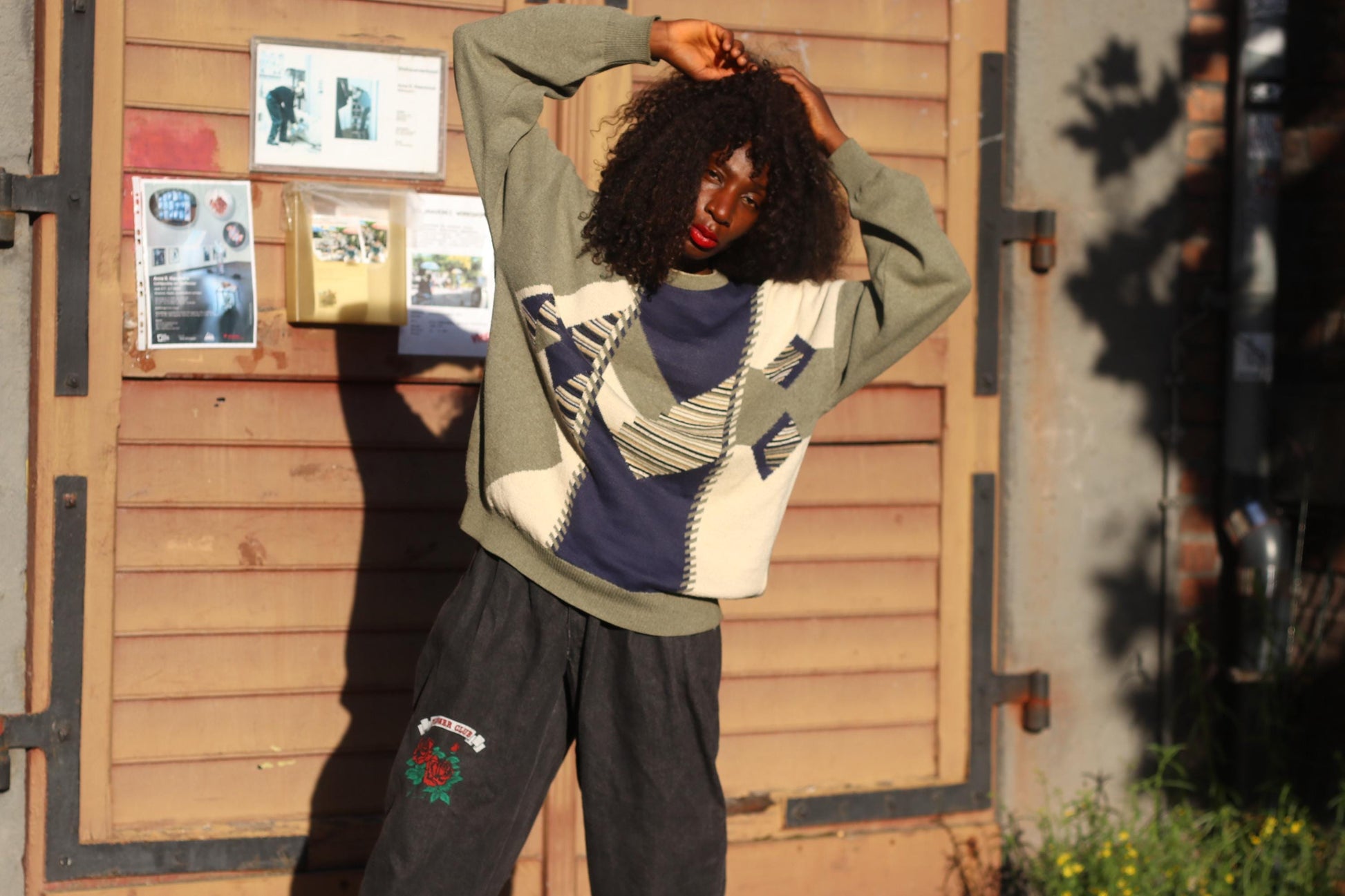 Vintage 90s Geometric Sweater | Abstract Knit Pullover | Oversized Cozy Unisex Jumper | Retro Pattern Knitwear