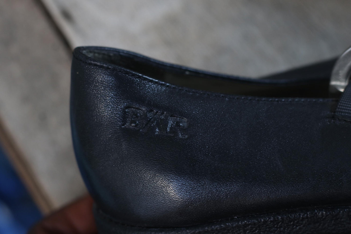 Vintage BÄR Black Leather Mary Jane Shoes Silver Buckle Strap 90s Minimalist