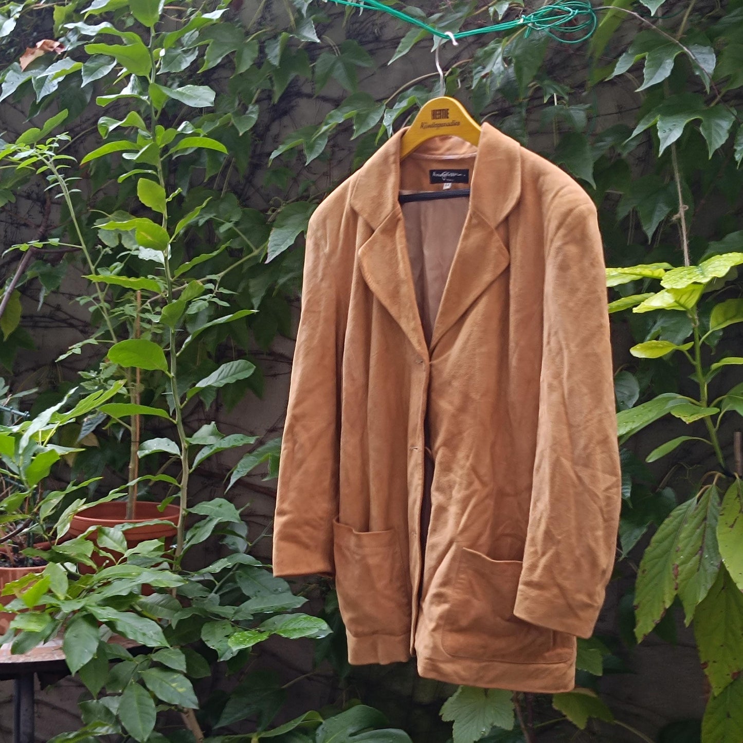 Vintage Suede Jacket, 90s Leather Blazer, Oversized Suede Coat, Unisex