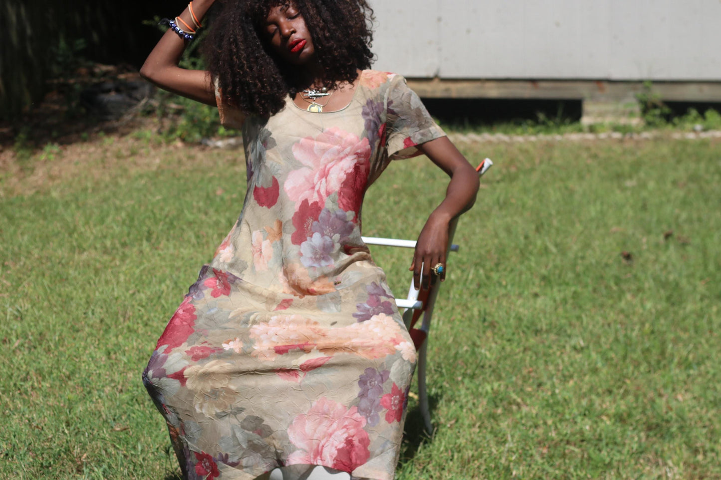Vintage Jessica Howard Floral Rayon Dress - Maxi Romantic Cottagecore Dress