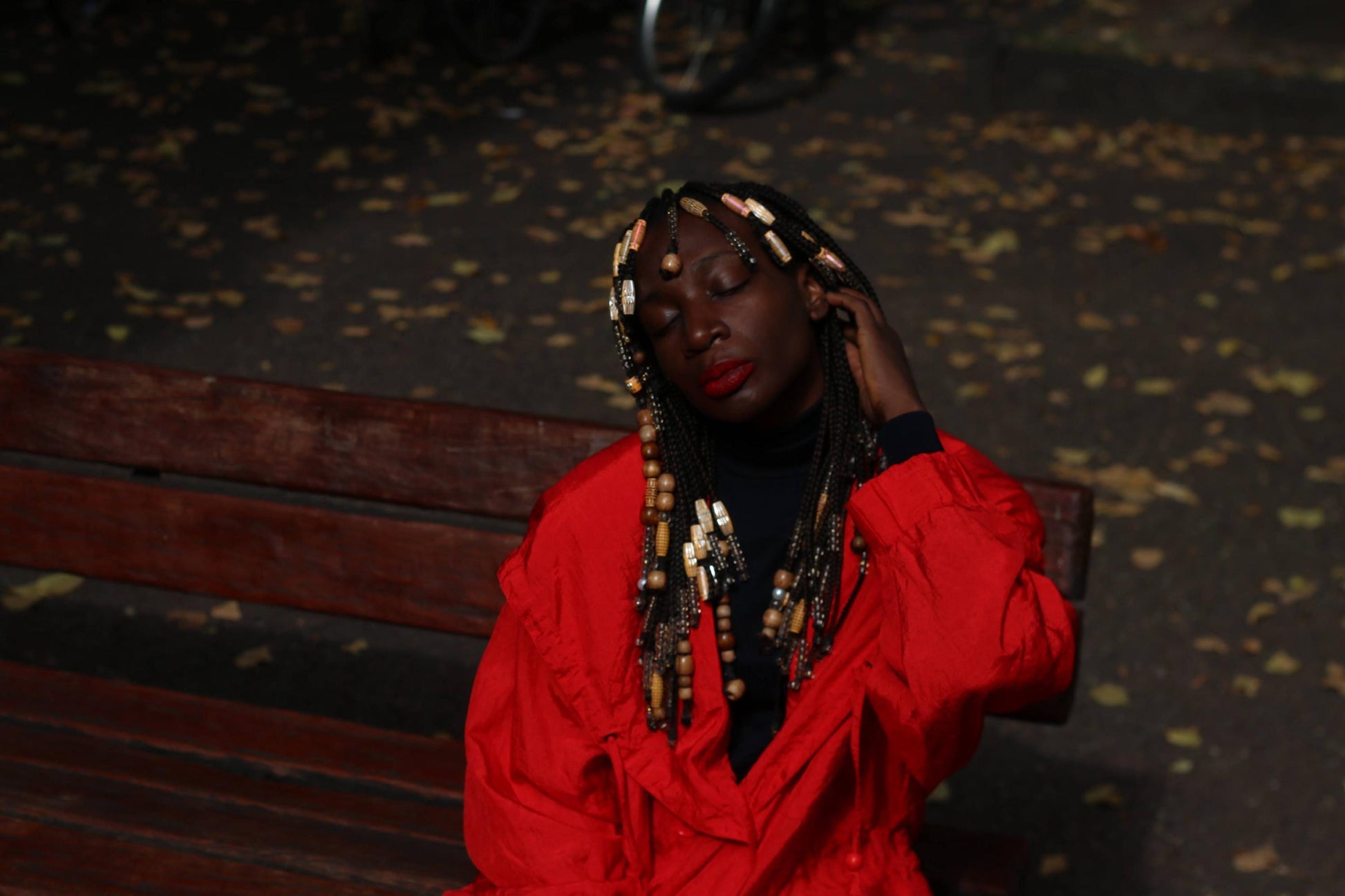 Vintage 90s Red Oversized Hooded Windbreaker Parka Jacket S-M