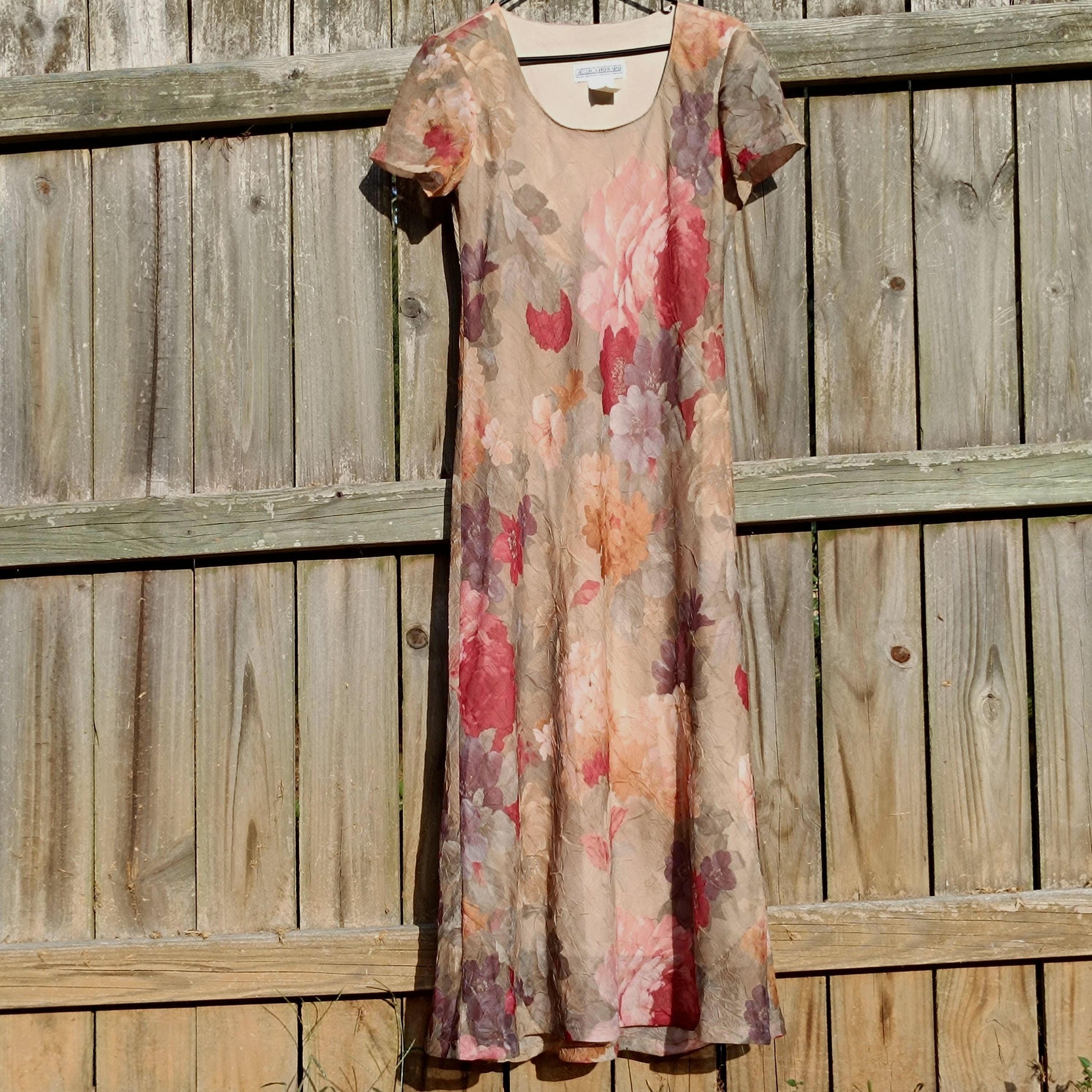 Vintage Jessica Howard Floral Rayon Dress - Maxi Romantic Cottagecore Dress