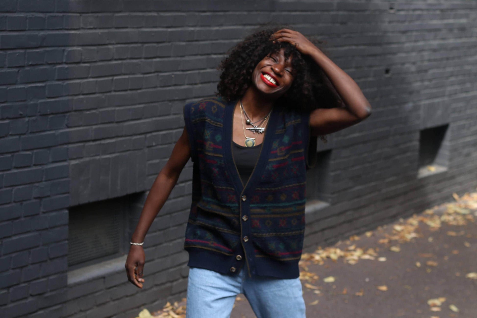 Vintage Jockey Sweater Vest Cardigan | Wool Acrylic Patterned Knit 90s Grunge