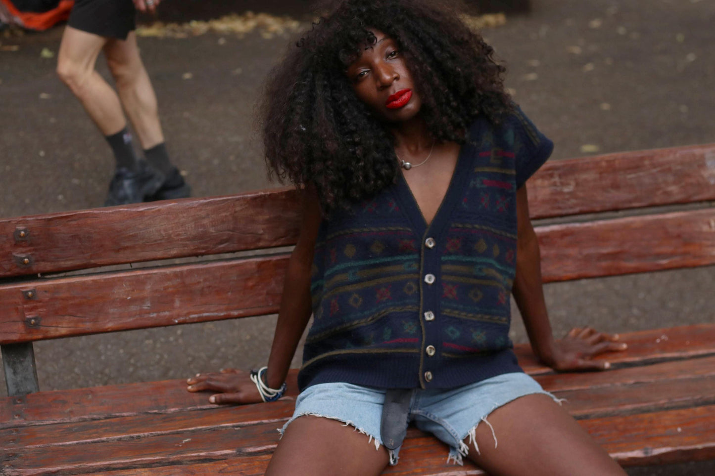 Vintage Jockey Sweater Vest Cardigan | Wool Acrylic Patterned Knit 90s Grunge