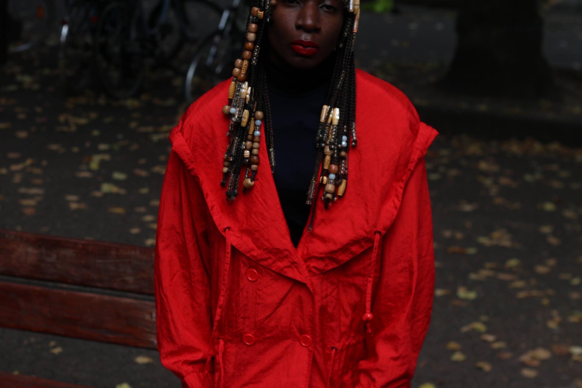 Vintage 90s Red Oversized Hooded Windbreaker Parka Jacket S-M