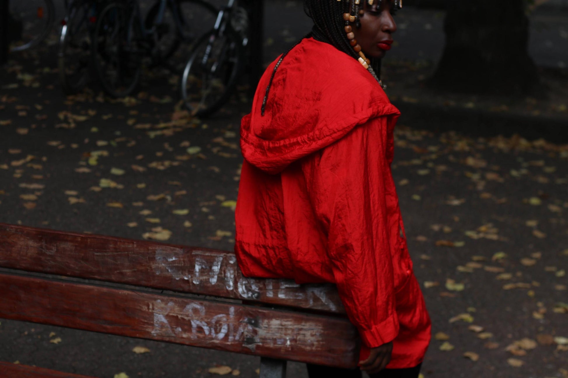 Vintage 90s Red Oversized Hooded Windbreaker Parka Jacket S-M