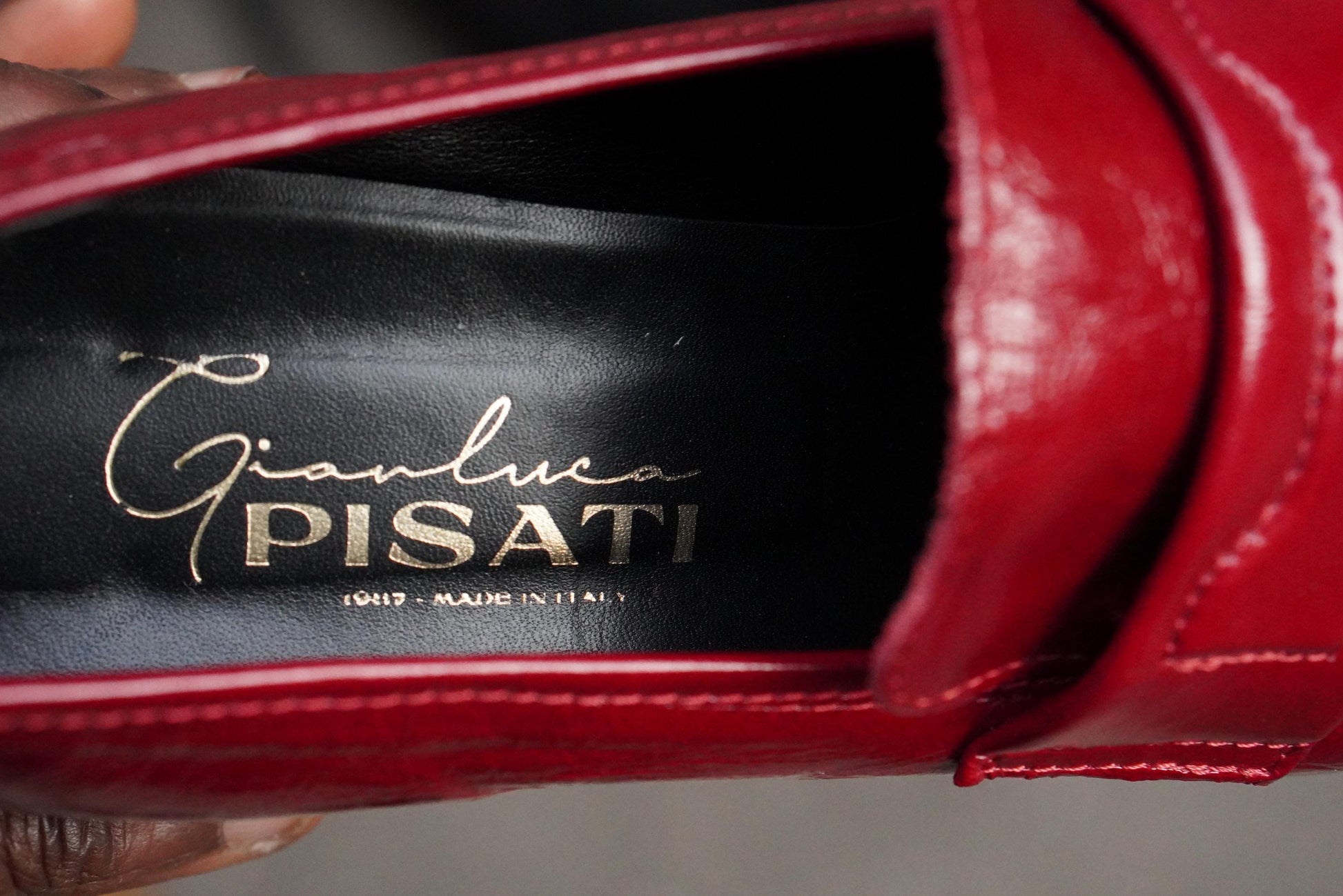 Vintage Gianluca Pisati Red Patent Loafers | 90s Chunky Heel Square Toe | EU 36