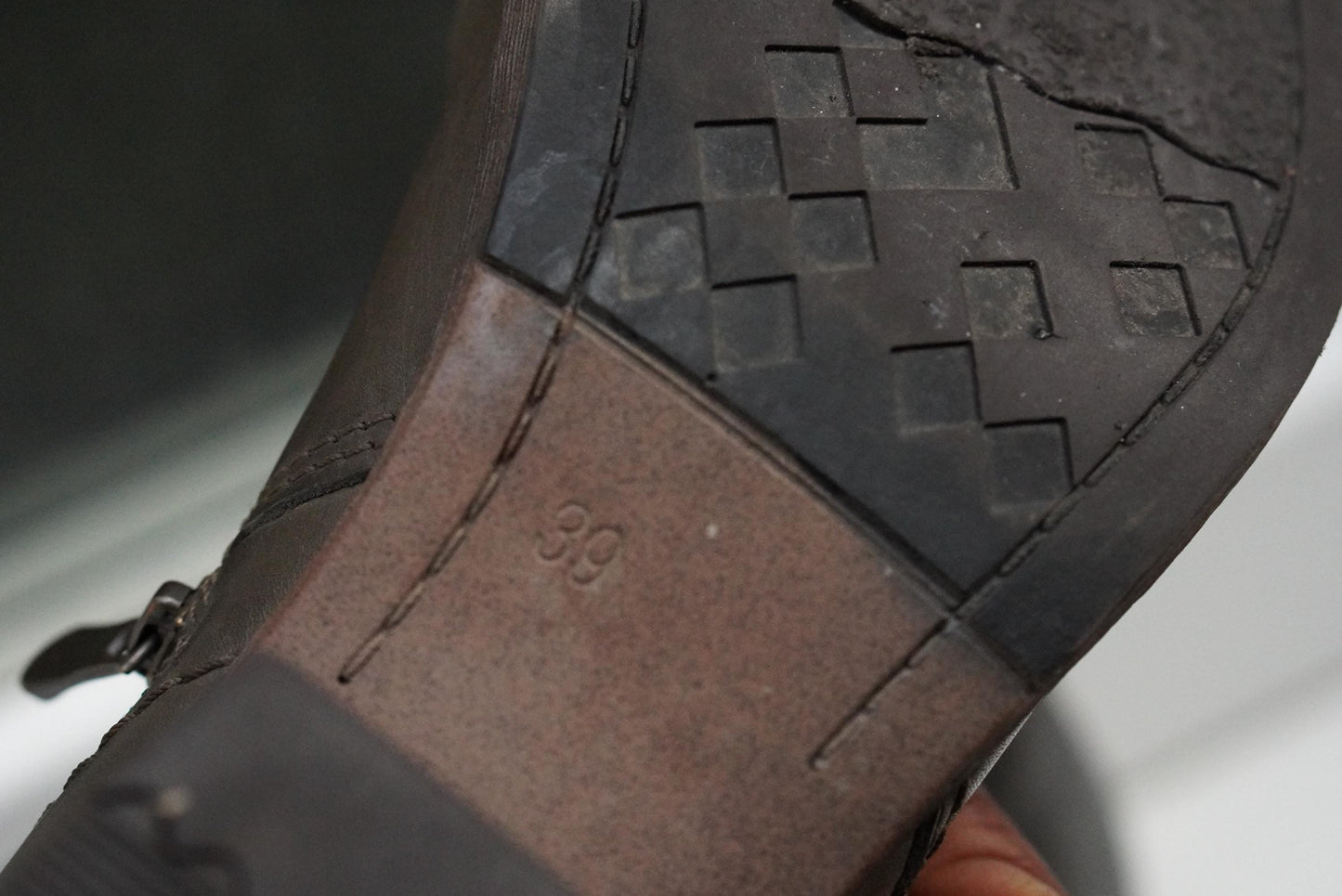 Vintage Brown Leather Ankle Boots: Stud Detail, Block Heel