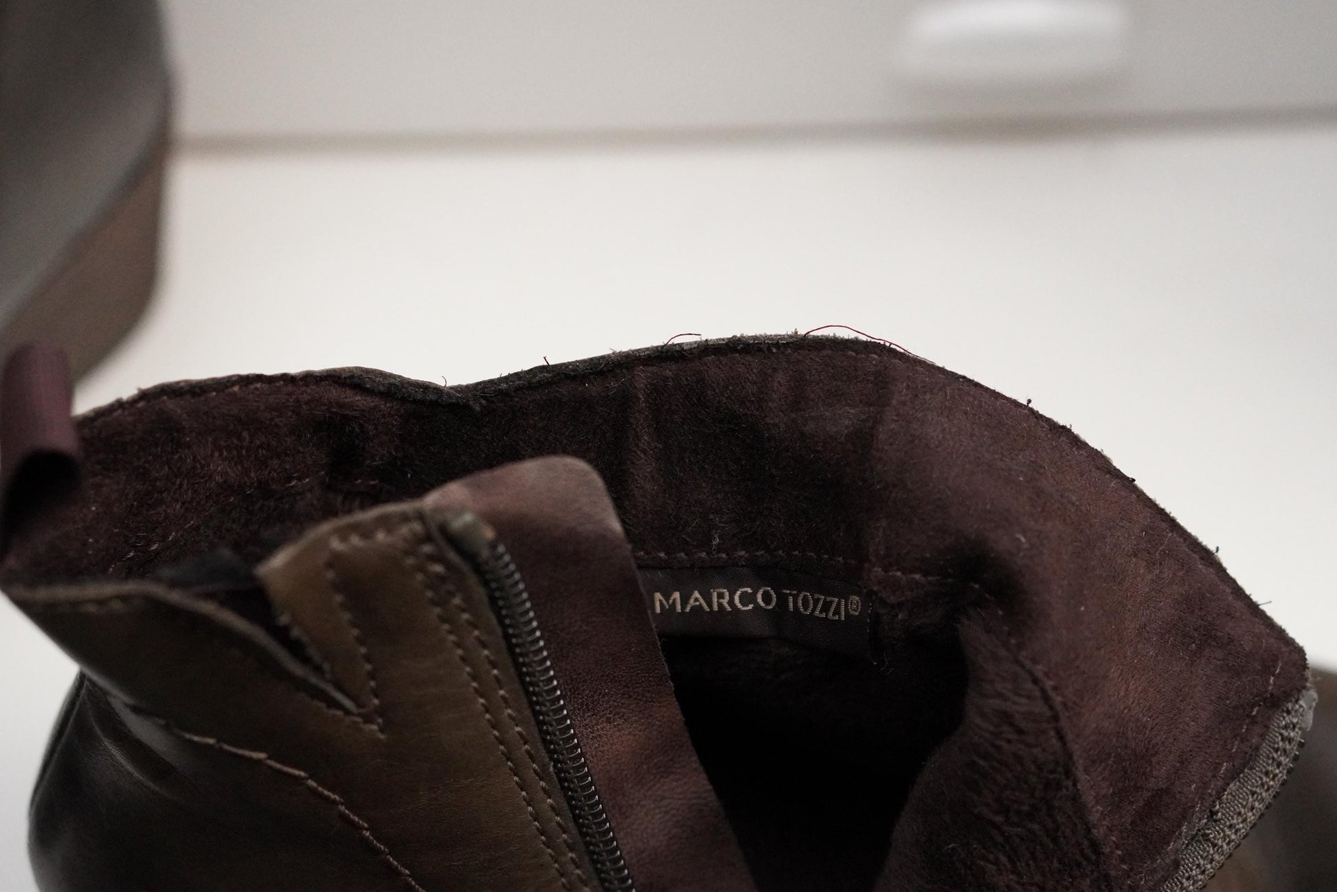 Vintage Brown Leather Ankle Boots: Stud Detail, Block Heel