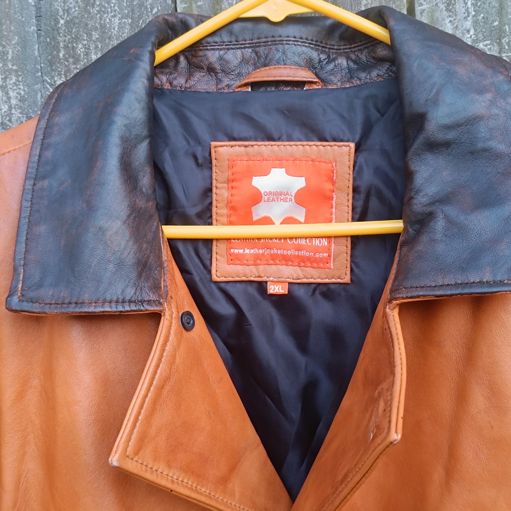 Vintage Tan Leather Coat Men Original Leather Collection 70s Style Jacket